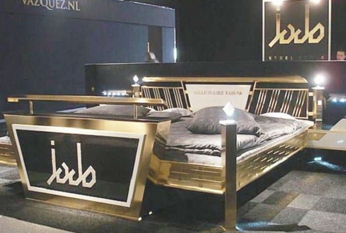 Most expensive bed: jado steel style gold bed -$676,550