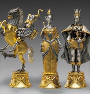 most expensive chess set: Charlemagne, King of Carolingians vs. the Moors of Spain Giant Chess Set -$146,490