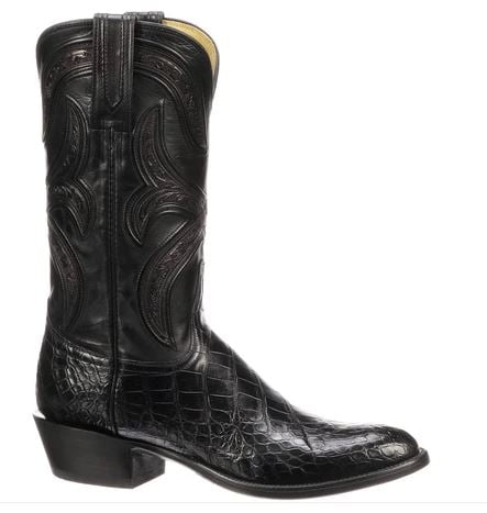 Most expensive cowboy boots: lucchese forde black alligator cowboy boot -$5,000