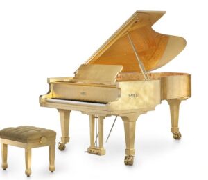most expensive pianos: Fazioli Gold Leaf -$450,000